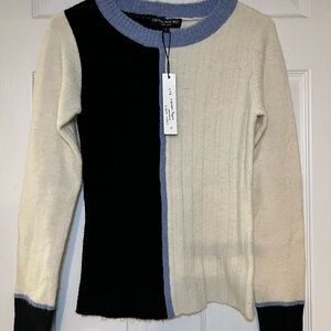 Central Park West Black and Cream Sweater